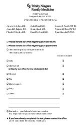 Niagara Family Medicine Results Card - Porter