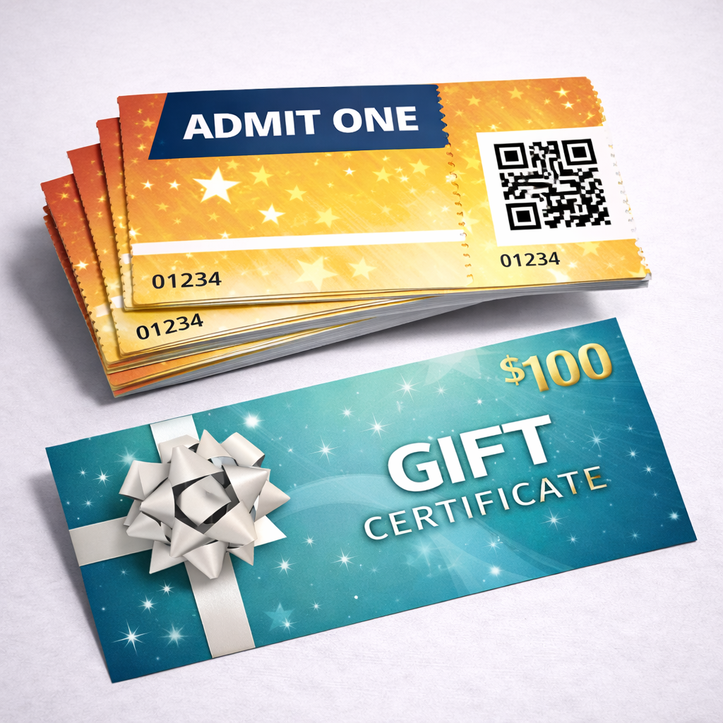 Tickets, Coupons & Gift Certificates